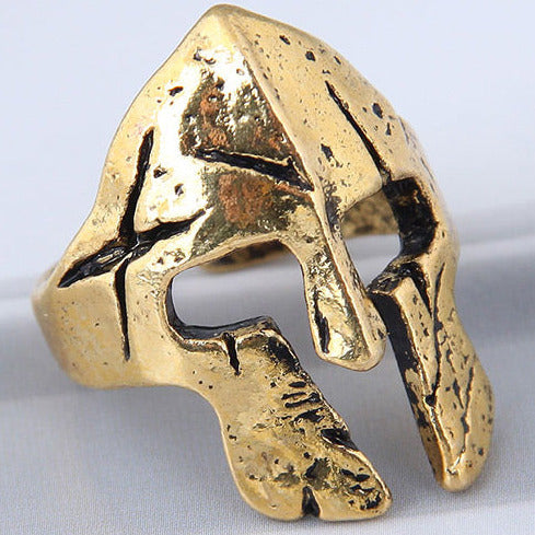 Gold Tone Antique Style Open Face Mask Ring R2