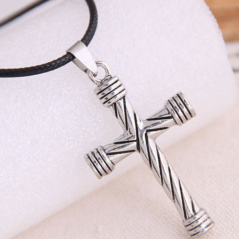 Silver Vintage Tone Cross Pendant Necklace N10