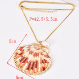 Gold Tone Real Shell Necklace N82