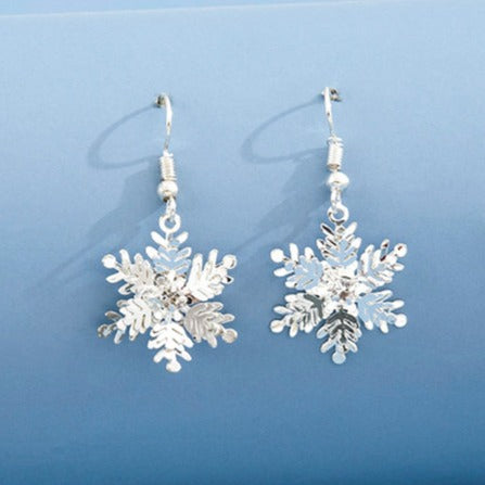 Silver Tone Snowflake Earrings E218