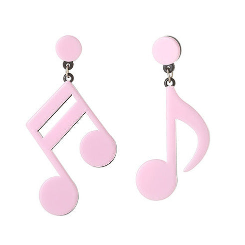 Resin Large Baby Pink/Black Music Notes E29