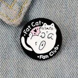 Black Fat Cat Club Enamel Pin Badge P29