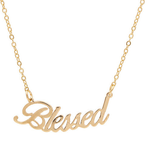 Gold tone Blessed' Necklace N17