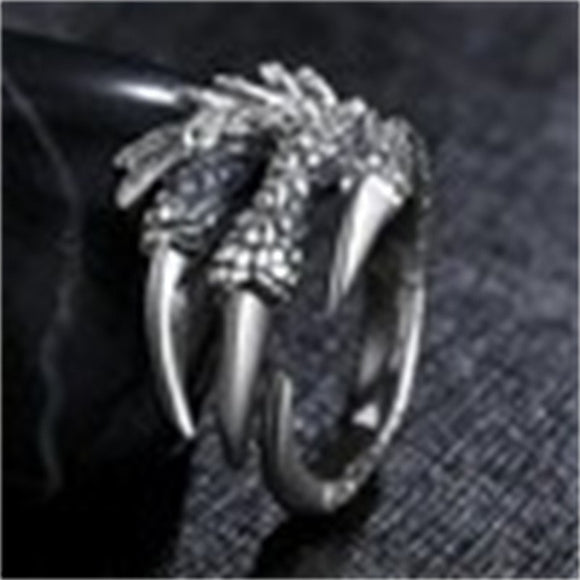 Silver Tone Eagle Claw Adjustable Ring R62 Size T+