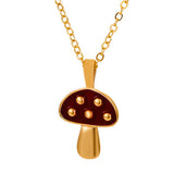 Gold Tone  Alloy Mushroom Necklace N6 Choice of colours