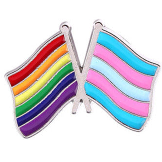 LGBT/Transgender Double Flag Pin Badge P17