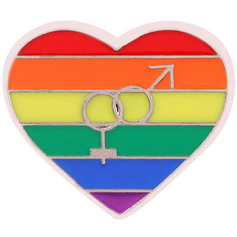 LGBT Rainbow Heart/Symbol Pin Badge P19
