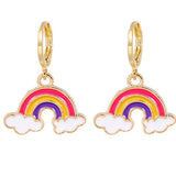 Gold Tone Small Rainbow/Cloud Earrings E101 Choice of 2 Colourways