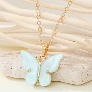 Gold Tone Chain With Size 2 Butterfly - Choice of Colours N2