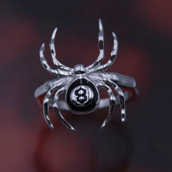 Silver Tone Spider 8 Ring R69 Size M/N