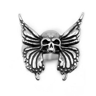 Silver Tone Skeleton Butterfly Ring R71 Size O