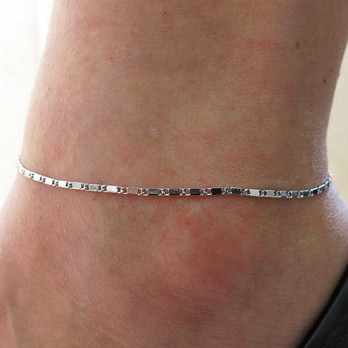 Silver Tone Chain Link Anklet A19
