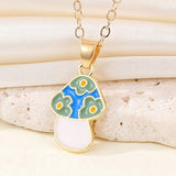 Gold Tone Small Flower Mushroom Alloy  Necklace N5 Choice of Colours