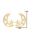 Gold Tone Moon/Star Stud Earrings E120