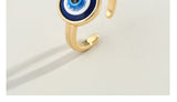 Gold Tone Evil Eye Adjustable Ring R52 Choice of Colours