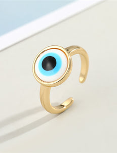 Gold Tone Evil Eye Adjustable Ring R52 Choice of Colours