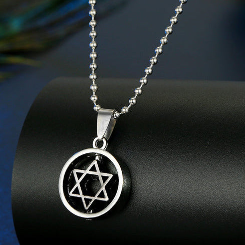 Silver Tone Small Star Of David Pendant Necklace N34