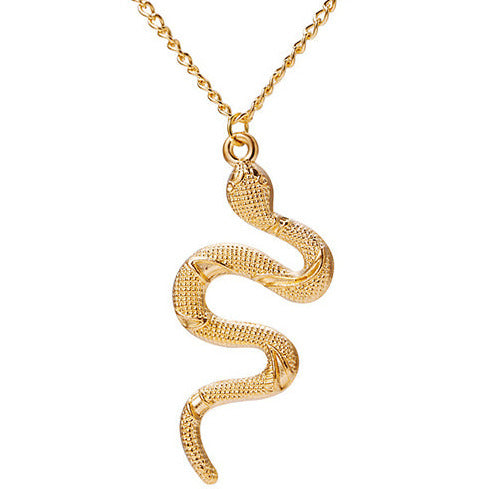 Gold Tone Snake Pendant Necklace N79