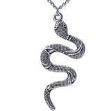 Silver Tone Snake Pendant Necklace N78