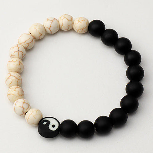Yin Yang Stretch Bead Bracelet B30