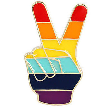 Enamel Pride Rainbow Peace Pin Badge P10