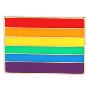 Enamel Pride Rainbow Flag Square Pin Badge P8