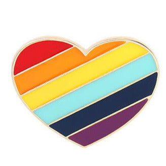 Enamel Pride Rainbow Heart Pin Badge P7