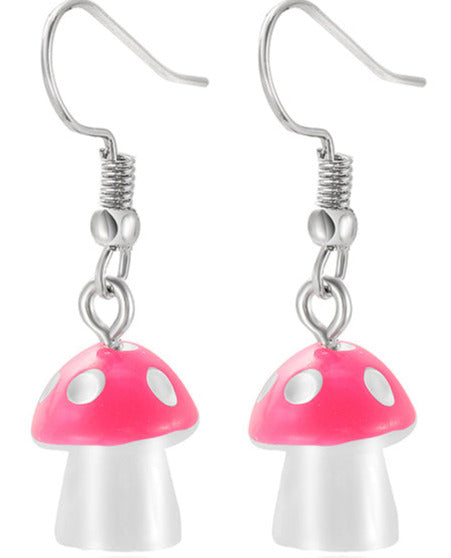 Acrylic Small Pink Toadstool Earrings E93