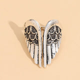 Silver Vintage Tone Angel Wings Size P Ring R22