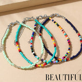 Set of 4 Colourful Rice Bead Anklets A11