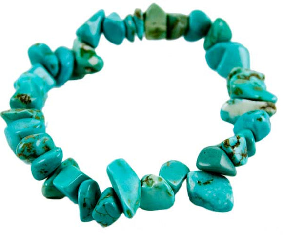 Turquoise Crystal Chip Elasticated Bracelet B43