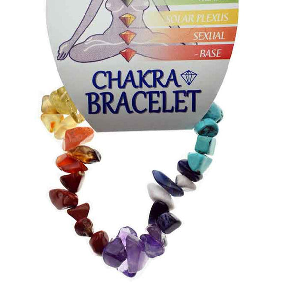 Chakra Gemstone Chip Elasticated Bracelet B31