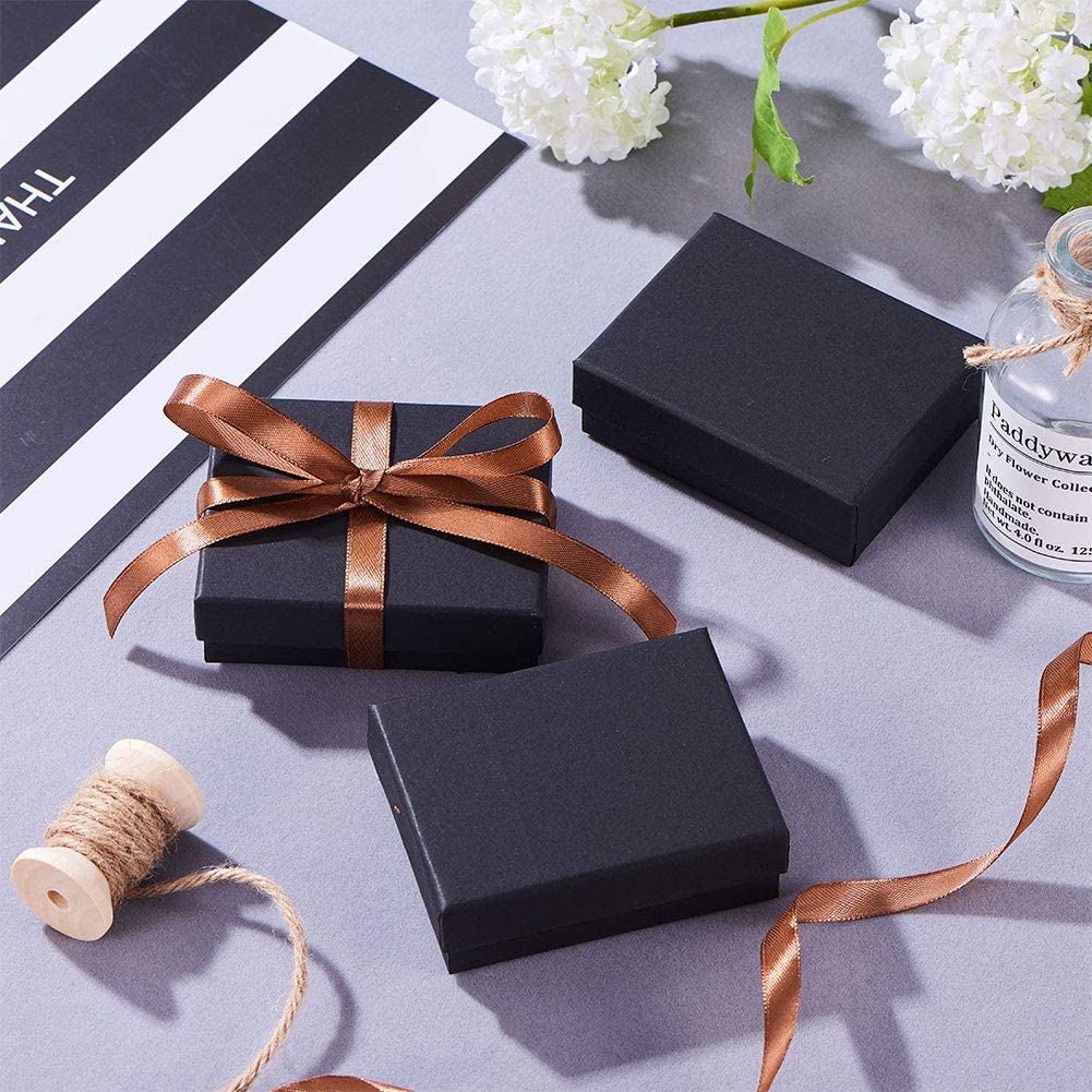 thumbnail image 2 of Elegant Black Gift Box For Jewelry - 16.5cm Square, Made In Italy, Lined Jewelry Case For Necklaces & Body Jewelry 2 of 3