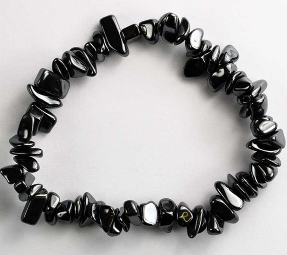 Hematite Crystal Chip Elasticated Bracelet B46