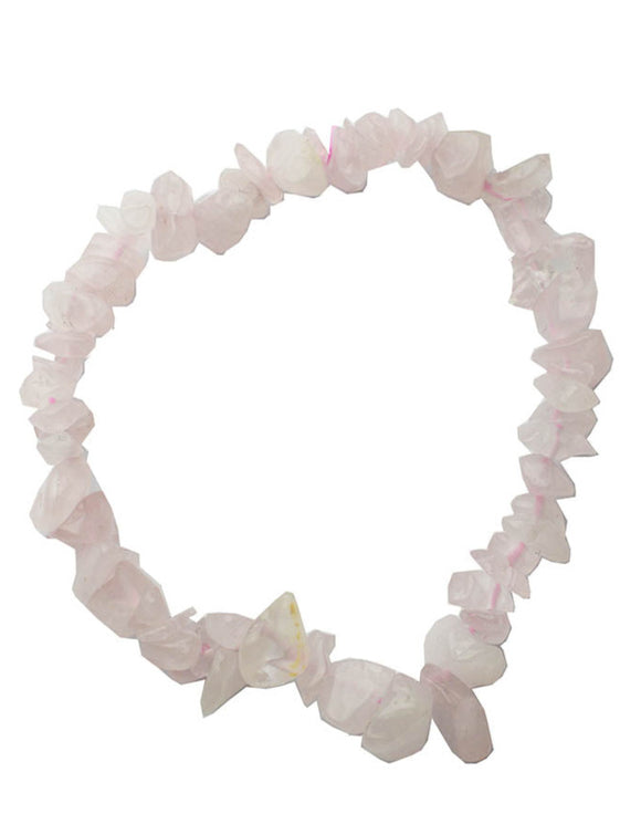 Rose Quartz Crystal Chip Elasticated Bracelet B36