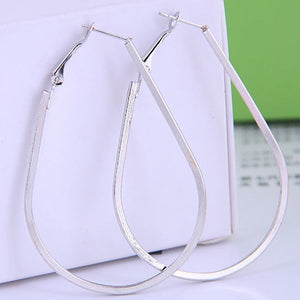 Silver Tone Large Tear Drop Earrings E222