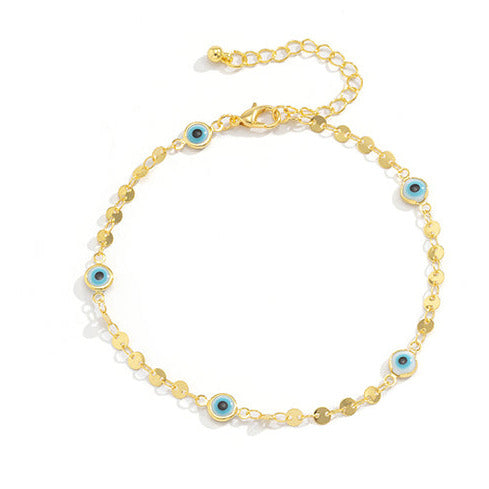 Gold Tone All Seeing Eye Anklet A15