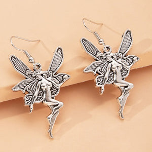 Silver Tone Fairy Drop Earrings E197