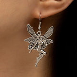 Silver Tone Fairy Drop Earrings E197