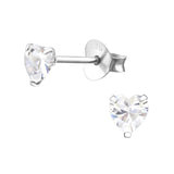 Sterling Silver Small Crystal Stud Heart Earrings In A Bottle E166