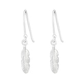 Sterling Silver Small Feather Earrings In A Bottle E165