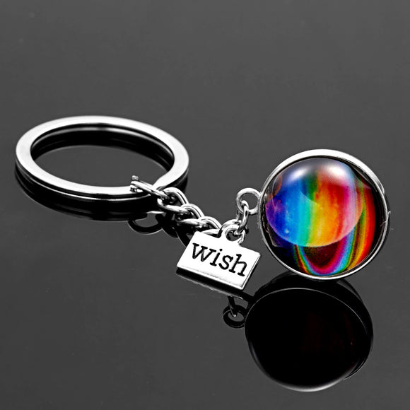 Glass Planet Luminous Rainbow Keyring K4