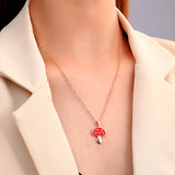 Gold Tone  Alloy Mushroom Necklace N6 Choice of colours