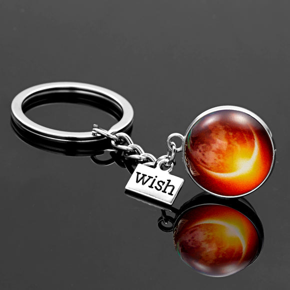 Glass Planet Luminous Orange Keyring K1