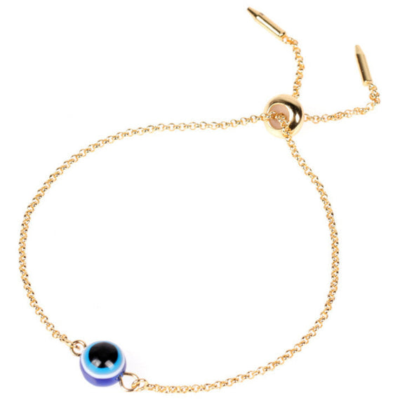 Gold Tone Bracelet With Resin Evil Eye B26