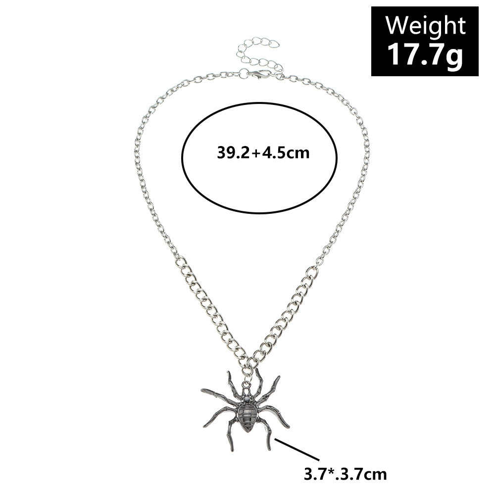 Silver Tone Spider Pendant Necklace N69 – BOONBOON