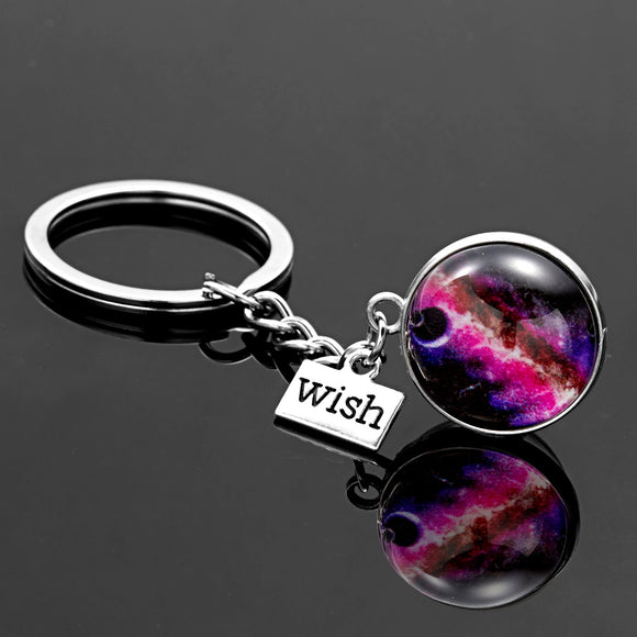 Glass Planet Luminous Purple Keyring K2