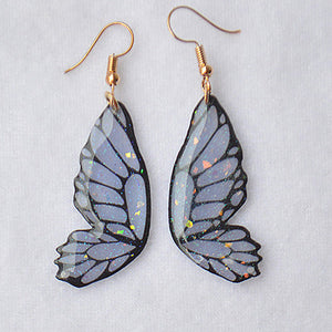 Resin Lilac/Purple Butterfly Wing Earrings E50