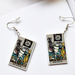 Acrylic Death Tarot Card Earrings E98