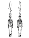 Silver Tone Hanging Skeleton Earrings E85